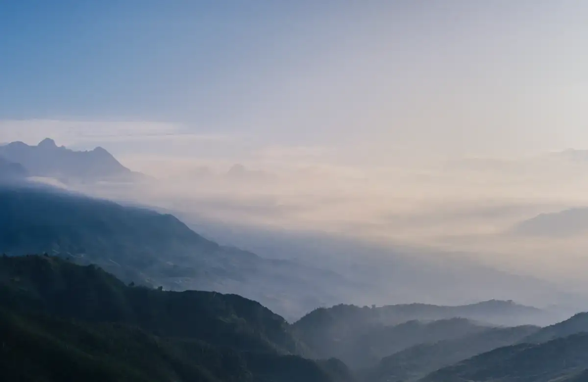 Mist over the mountain ridges of Condega at dawn